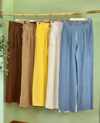 Pantalon lino italiano detalle